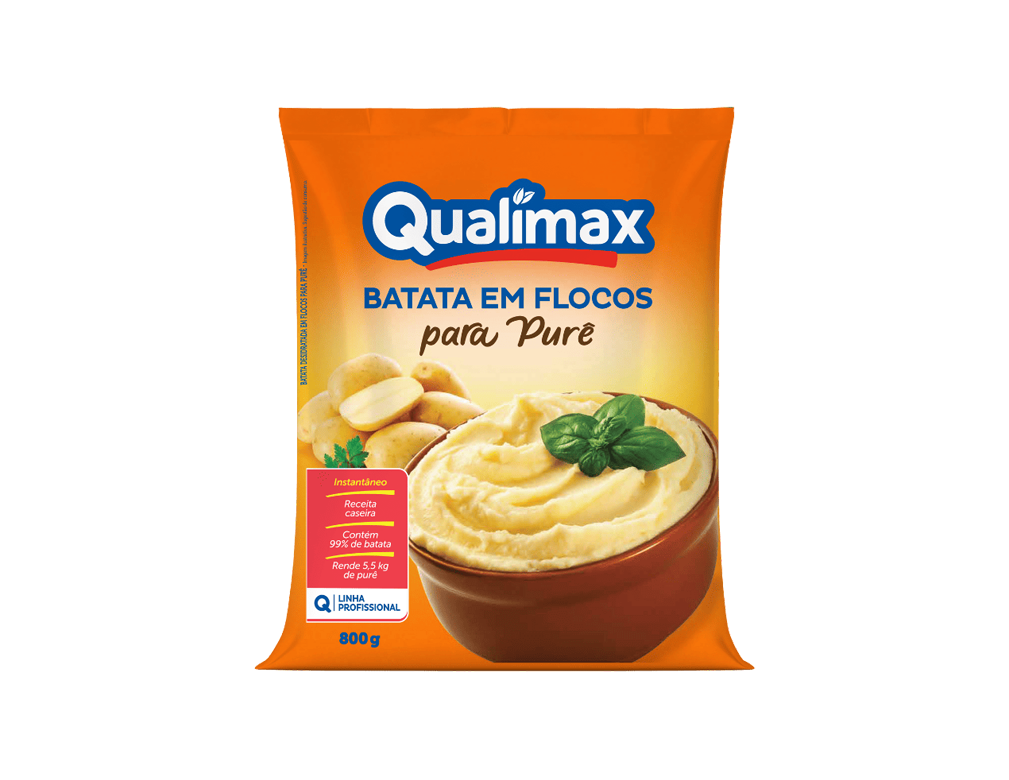 PURÊ DE BATATAS QUALIMAX 800 G (CX 6 PCT)